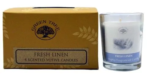 Fresh Linen 55g Duftlys, Green Tree