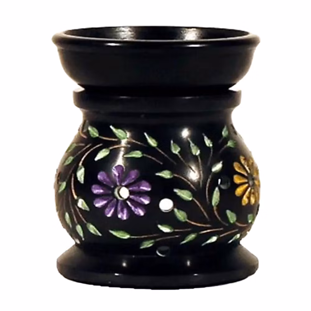 Blomster i sort talgsten, aromalampe