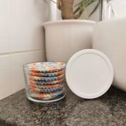 Glasburk med lock för scrubbies