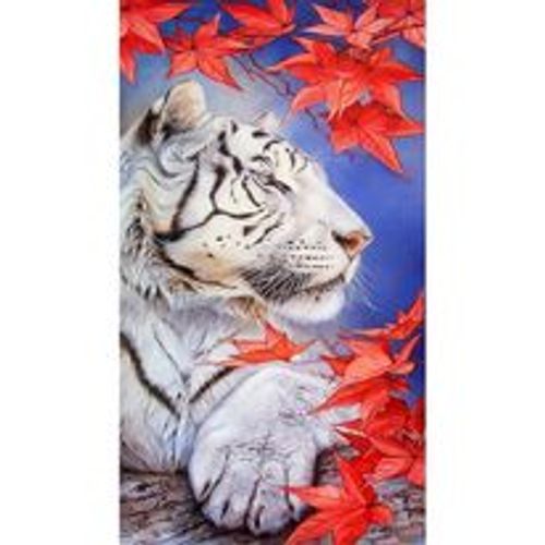 Vit Tiger, 40x70 cm