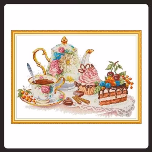 Korsstygn 14 ct, Afternoon Tea