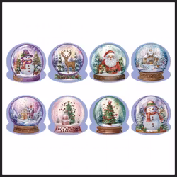 Julkort Snöglob, 8-pack mix A