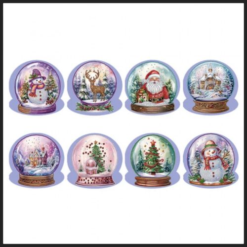 Julkort Snöglob, 8-pack mix A