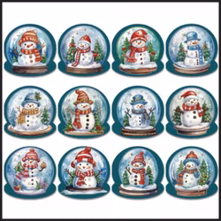 Julkort Snöglob, 12-pack snögubbar