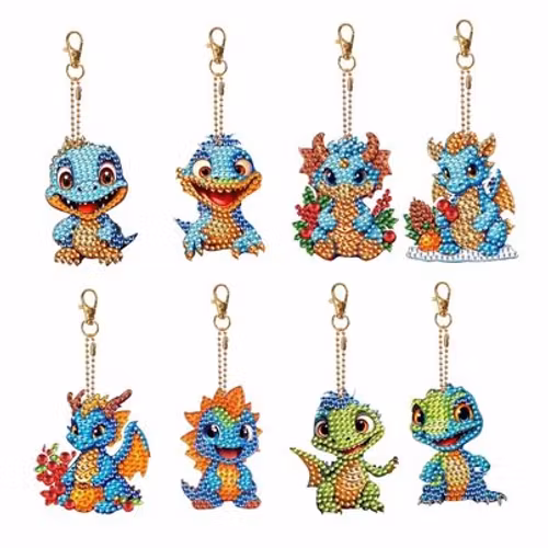 Nyckelringar, 8-pack Drakar
