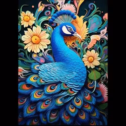 Påfågel 2, 50x70 cm