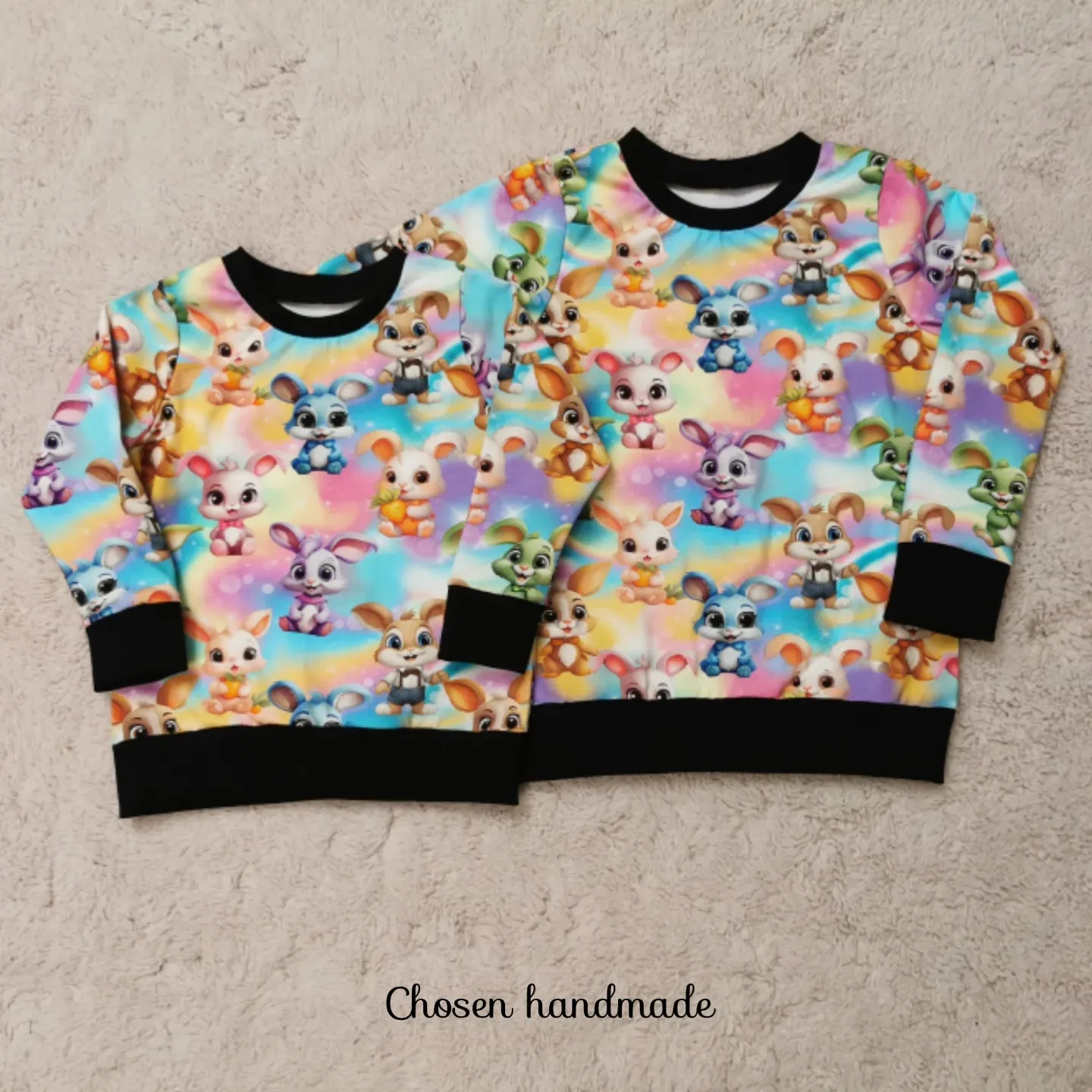 Muddtröja, Pastell Kaniner