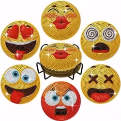 Glasunderlägg Smiley / Emoji 6-pack