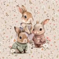 Tunika MARY, Kaniner & blomster