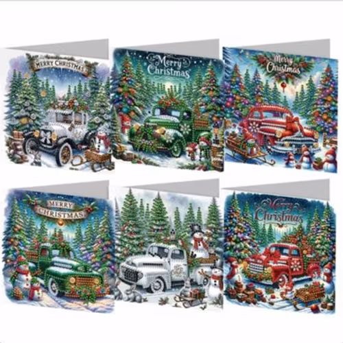 Julkort 6-pack, Bilar