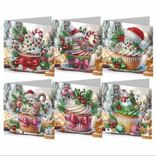 Julkort 6-pack, Christmas Cupcakes