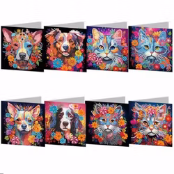 Kort Katter & Hundar 8-pack