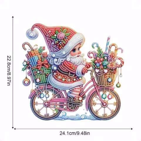 Vägghänge / vindspel / fönsterspel, Nisse på cykel