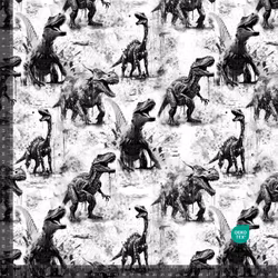 Trikå Dinosaurier svart/vitt
