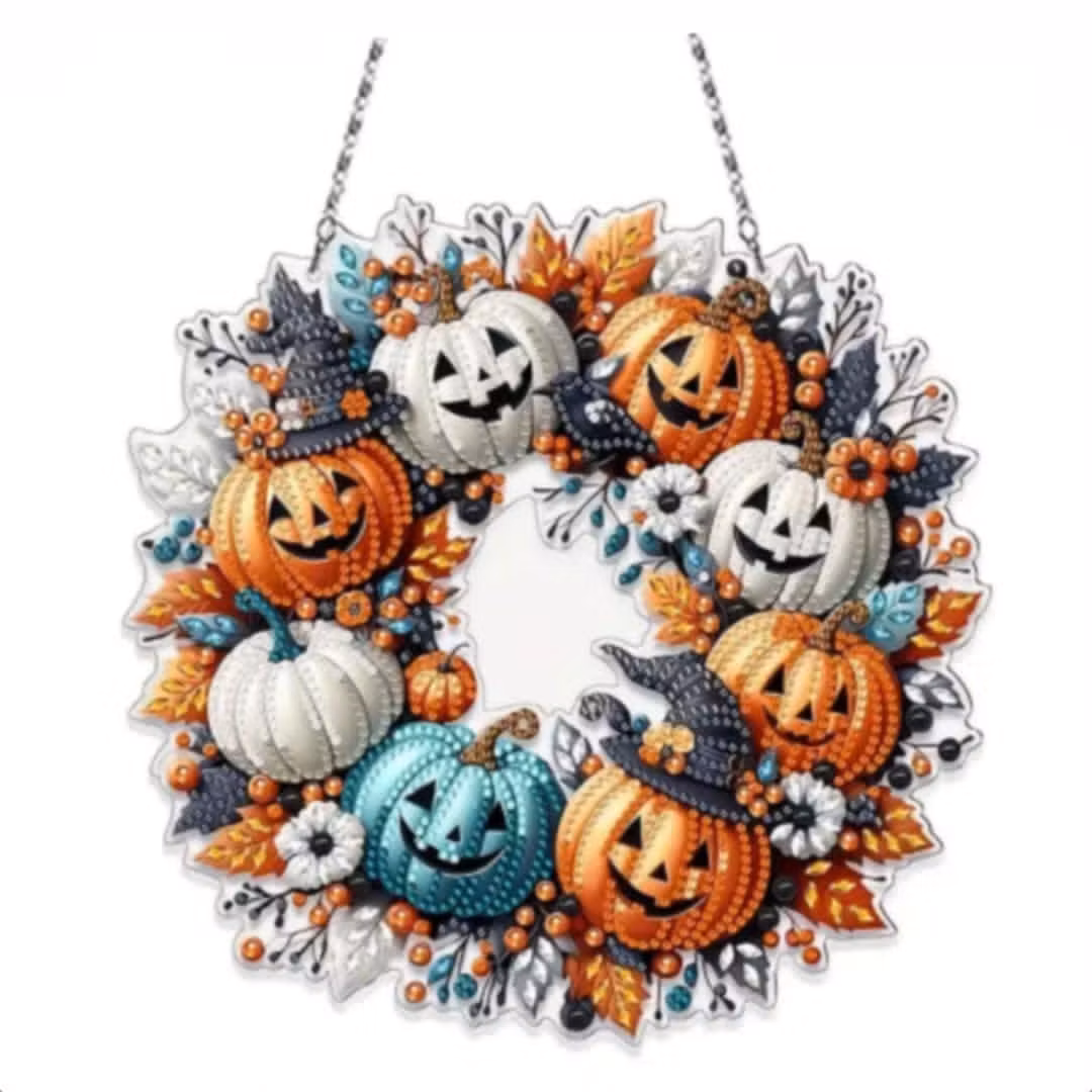 Vägghänge / vindspel / fönsterspel, Krans Halloween