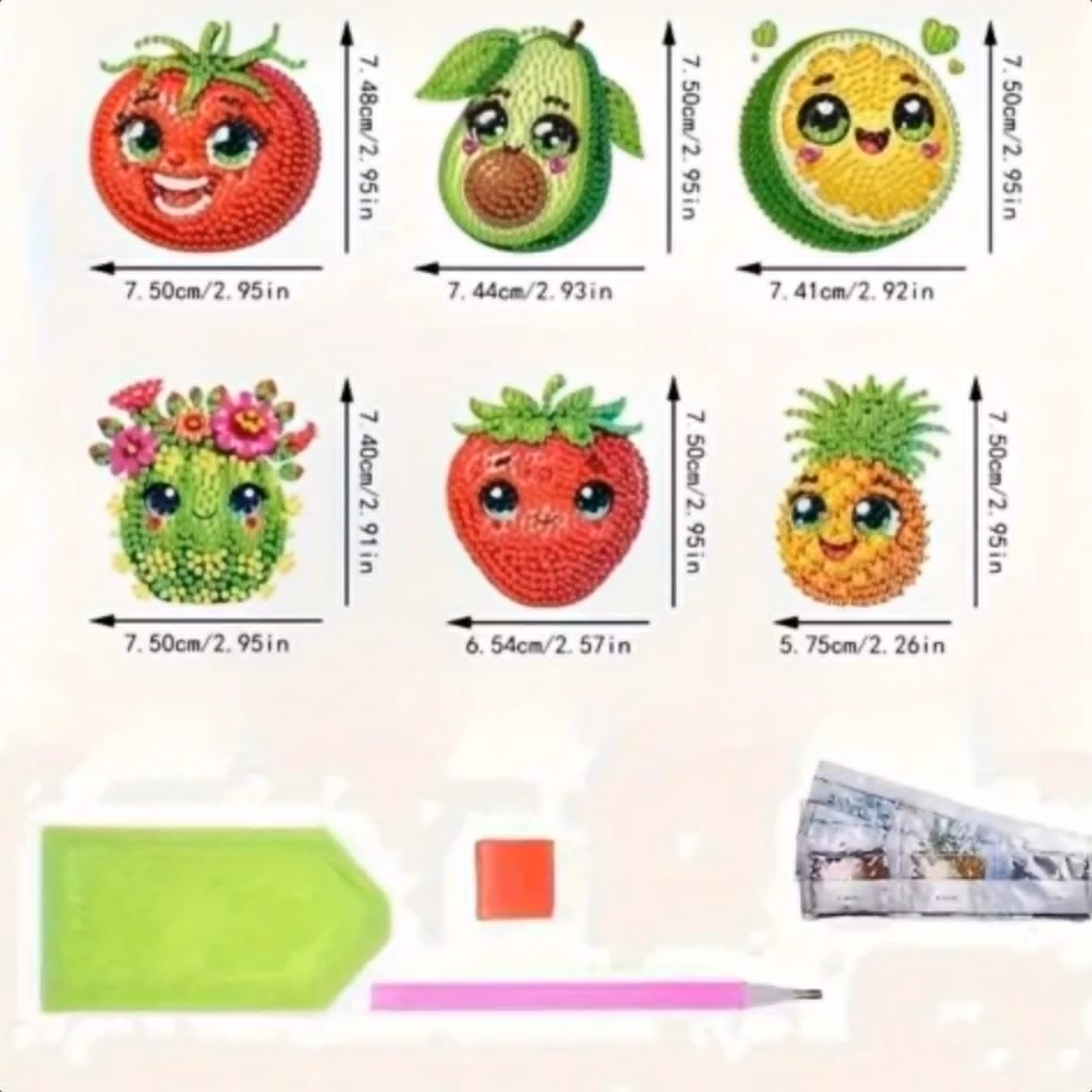 Magneter, 6-pack Frukt & Grönt