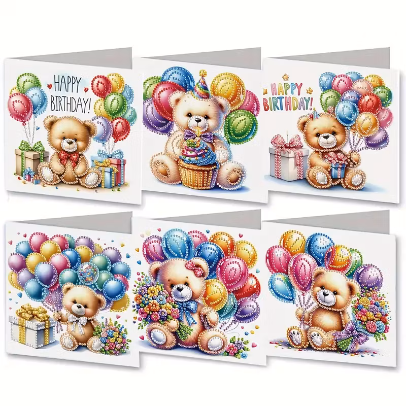 Grattiskort, Björnar & Ballonger 6-pack
