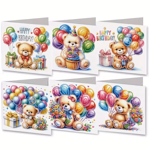 Grattiskort, Björnar & Ballonger 6-pack