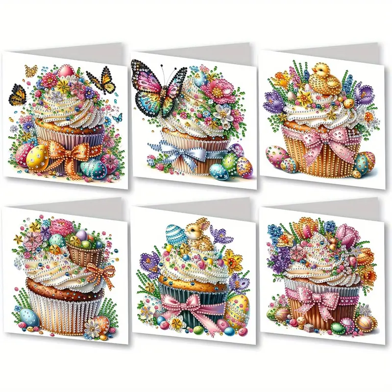 Kort Cupcakes Påsk, 6-pack