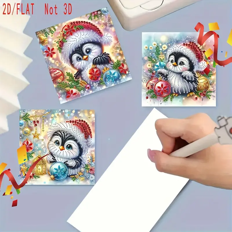 Julkort 3-pack, Pingviner