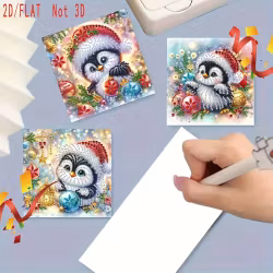 Julkort 3-pack, Pingviner