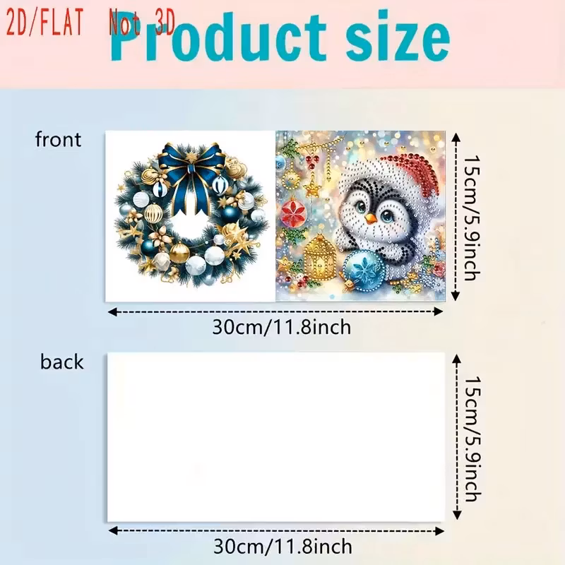 Julkort 3-pack, Pingviner