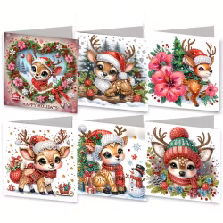 Julkort, Rådjur 6-pack