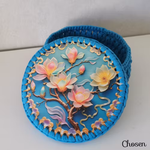 Korg, Blomster 1, Turkos