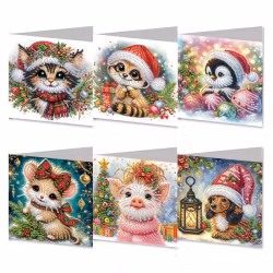 Julkort 6-pack, Djur A