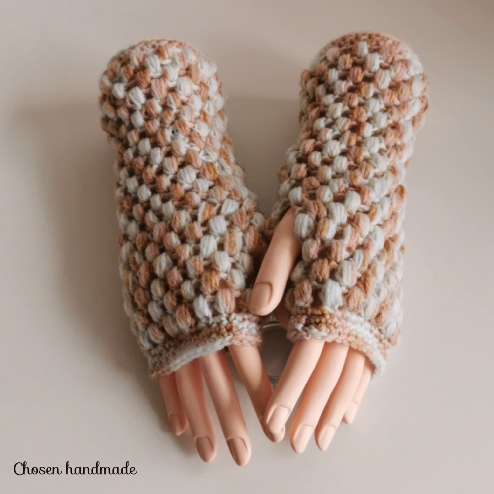 Popcorn Torgvantar, beige/brun melerad