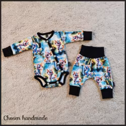 Set Body med knäppning & Byxa, Sweet Unicorns Mint