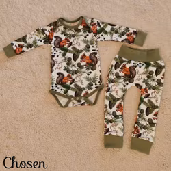 Set Baby, Ekorrar vitt + grönt