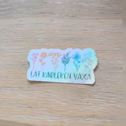 Klistermärke låt kärleken växa liten holografisk