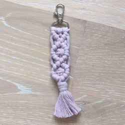 Makraményckelring fläta Dusty pink