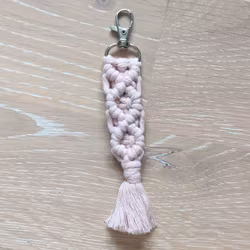 Makraményckelring fläta Pastel pink