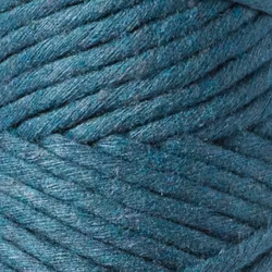 Makraményckelring fläta Peacock blue
