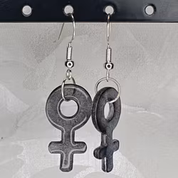 Örhängen med små kvinnosymboler i ice grey 5