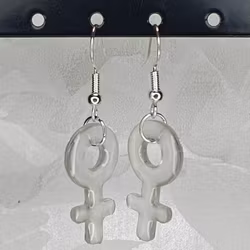 Örhängen med små kvinnosymboler i ice grey 1