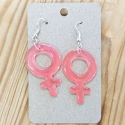 Örhängen med rosa kvinnosymboler 2.0