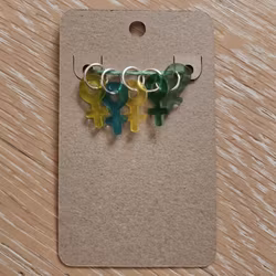 Stickmarkörer småberlocker gröna kvinnosymboler 5-pack