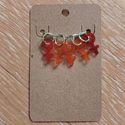 Stickmarkörer småberlocker röda kvinnosymboler 5-pack