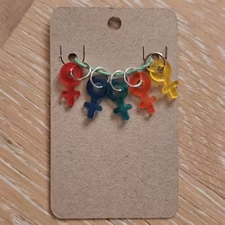 Stickmarkörer småberlocker kvinnosymboler 5-pack