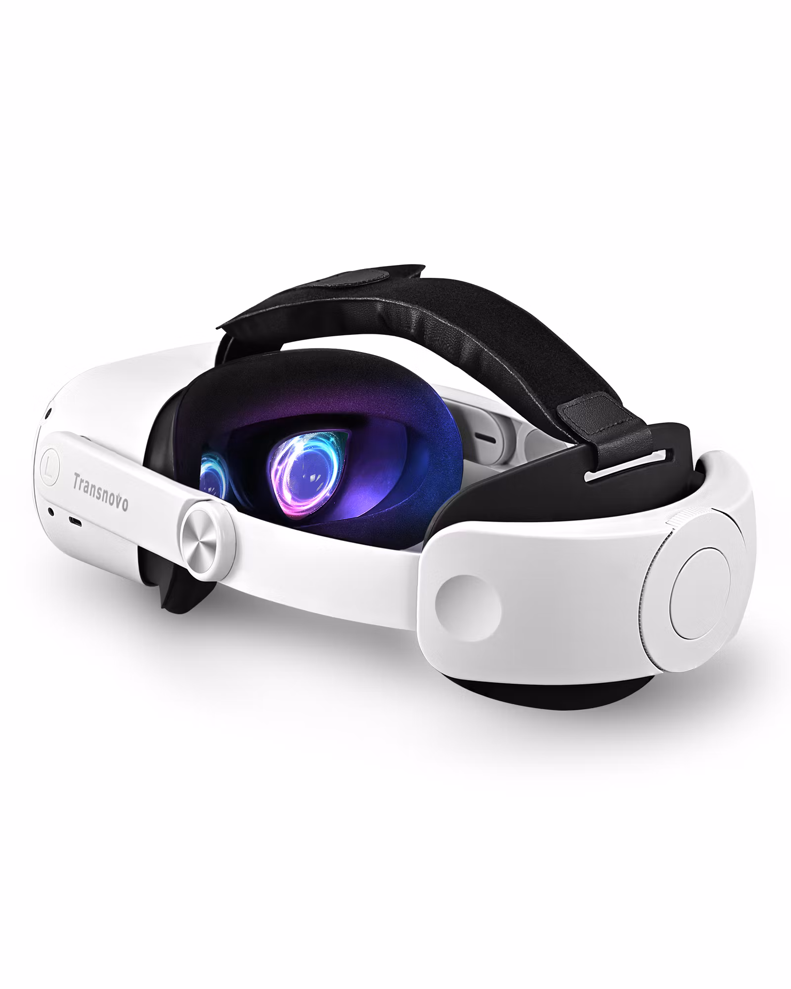TRANSNOVO Huvudrem Kompatibel med Meta Quest 3, VR-tillbehör för Oculus Quest 3, Enknappsfällbar Lättvikts Elite-rem, Förbättrad Komfort och Stöd för Spelimmersion