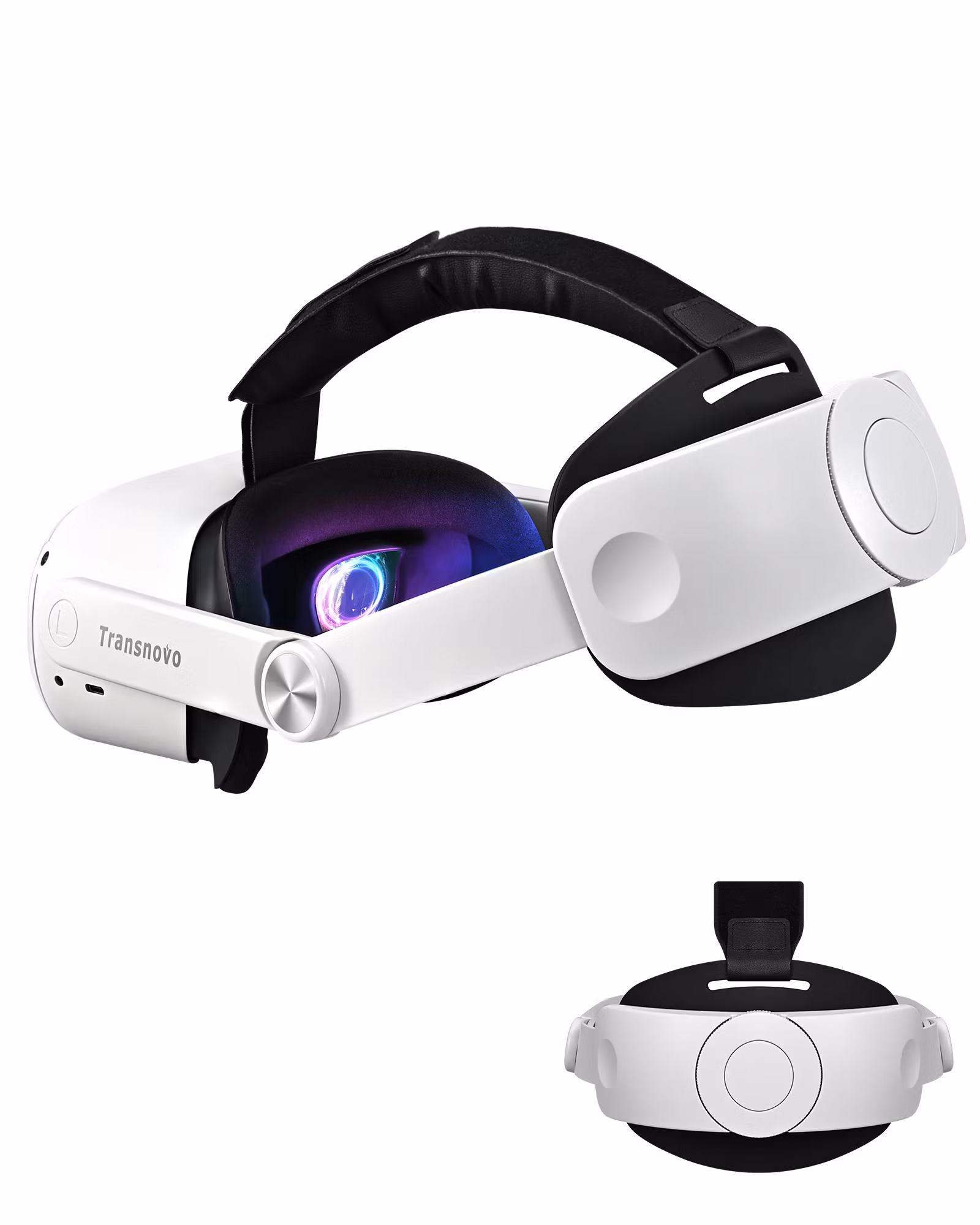 TRANSNOVO Huvudrem Kompatibel med Meta Quest 3, VR-tillbehör för Oculus Quest 3, Enknappsfällbar Lättvikts Elite-rem, Förbättrad Komfort och Stöd för Spelimmersion