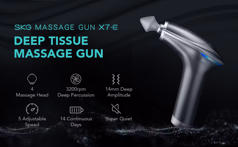 SKG MASSAGE GUN X7-E Gray / SKG Massagepistol X7-E Grå