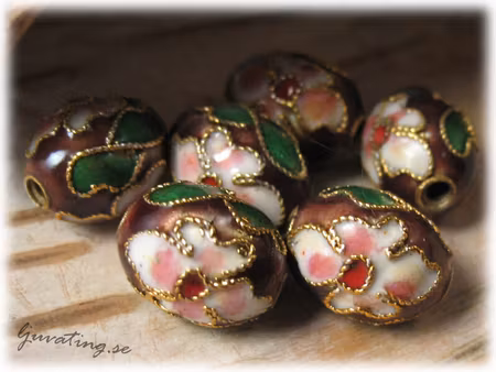 Cloisonne brun oval ca 11x9 mm