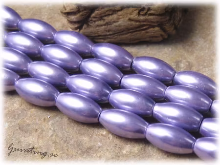 Lila risformade magnetpärlor 10-pack ca 13x7 mm