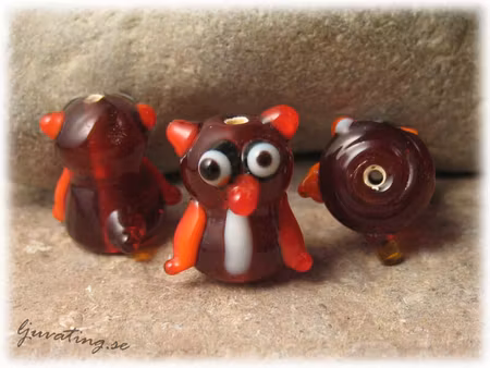 Röd handgjord pärla Pingping