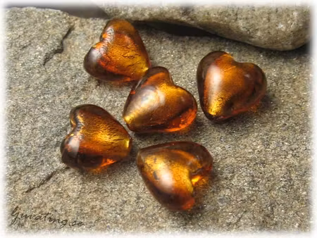 Topaz brun silverfoil hjärta ca 12 mm