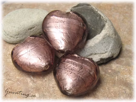 Plommonfärgat hjärta ca 20 mm